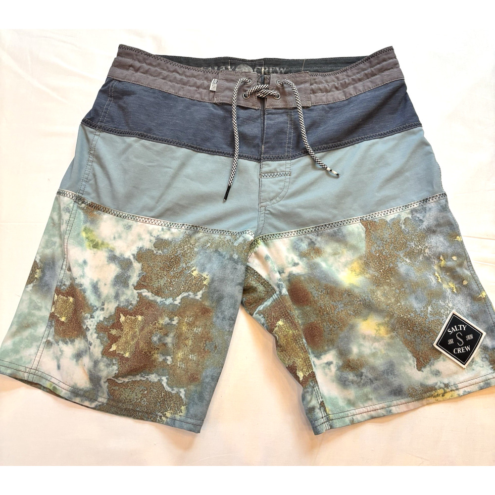 Board Shorts, men,size 30, Salty Crew sink /swim, blue/gray, 3 layers